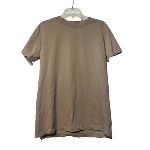 Time‎ Space Plain Tan Men's Tshirt Used No Size measurements InDescription